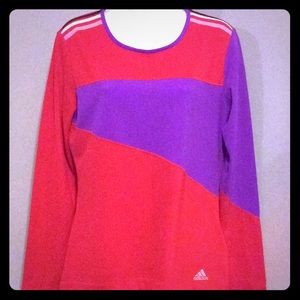Adidas ClimaLite Running Shirt Red Purple. Medium.